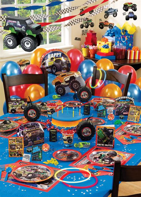 monster truck jam party ideas|monster jam birthday party decorations.